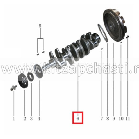 КОЛЕНЧАТЫЙ ВАЛ HFC4DB2 JAC N25 N35 1005011FD020