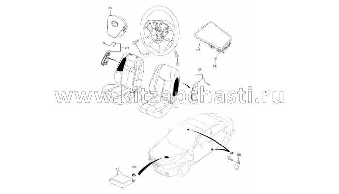 Блок управления подушками безопасности (2 подушки) FAW Besturn B50 FA0157K30